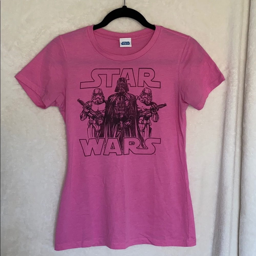 Star Wars Darth Vader Pink Fitted T-Shirt